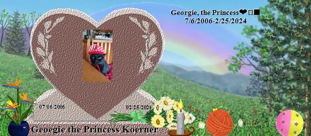 Geoegie the Princess Koerner's Rainbow Bridge Pet Loss Memorial Residency Image