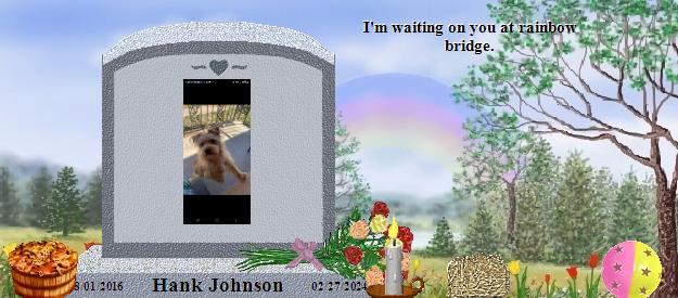 Hank Johnson's Rainbow Bridge Pet Loss Memorial Residency Image