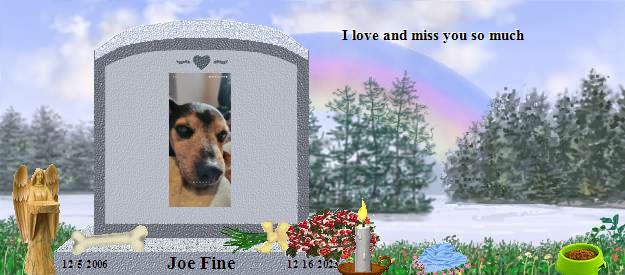Joe Fine's Rainbow Bridge Pet Loss Memorial Residency Image