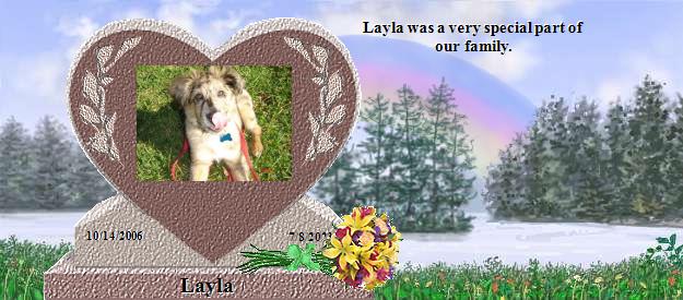 Layla's Rainbow Bridge Pet Loss Memorial Residency Image