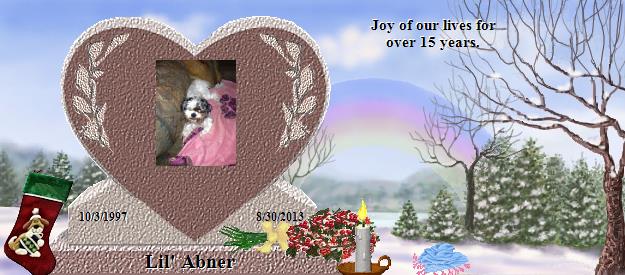 Lil' Abner's Rainbow Bridge Pet Loss Memorial Residency Image
