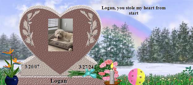 Logan's Rainbow Bridge Pet Loss Memorial Residency Image