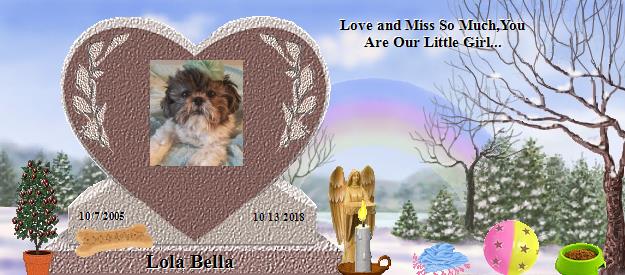 Lola Bella's Rainbow Bridge Pet Loss Memorial Residency Image